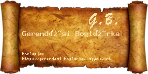Gerendási Boglárka névjegykártya